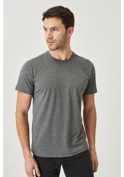 Ac&Co / Altınyıldız Classics 554388800 Slim Fit Bisiklet Yaka Düz Erkek Tişört 2'li Gri