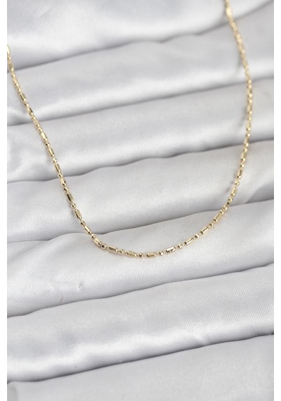 Cm 14k Gold Renk Zincirli 60 Cm Kadın Kolye - Tj-bko10938 Gümüş