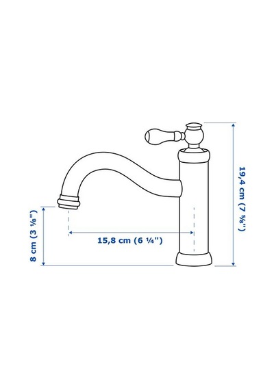 Ikea Hamnskär Lavabo Bataryası, Siyah, 19 Cm