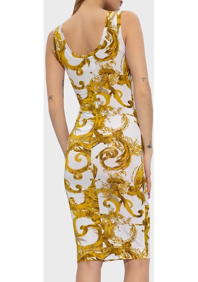 Versace Jeans Couture Bayan Elbise 76hao9b6 Js291 G03 Beyaz-gold Altın - Beyaz