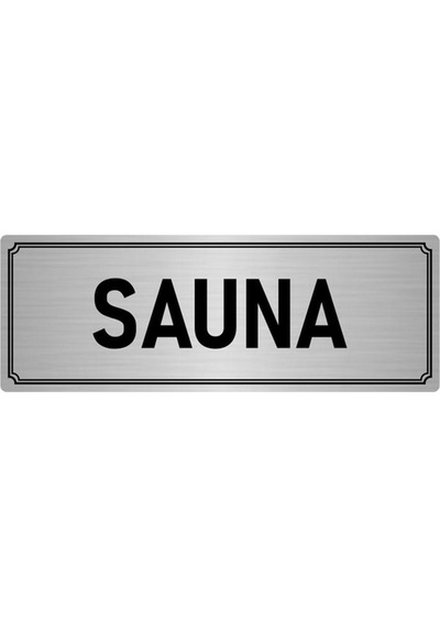 Metal Yönlendirme Levhası, Departman Kapı İsimliği Sauna 10x20 cm Gümüş Renk