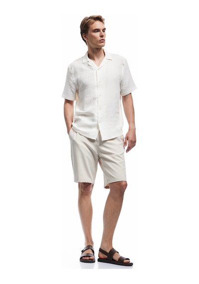 Koton Düğmeli Bermuda Oversize Chino Şort Bej 5sam40137hw Ekru