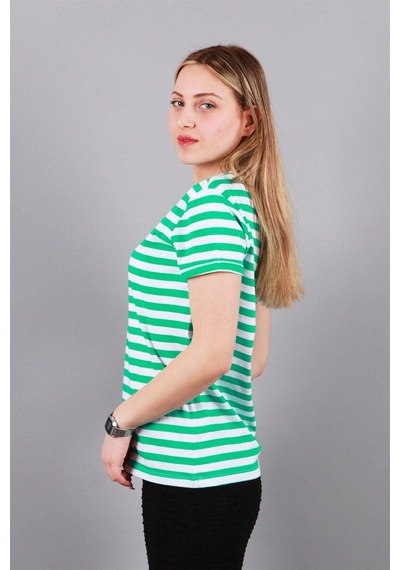 Kadın Bisiklet Yaka T-shirt Tşört Çok Renkli