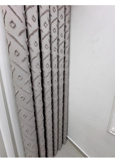 Nivemeshome Sedef Gri 1/3 Pileli Fon Perde 80x260