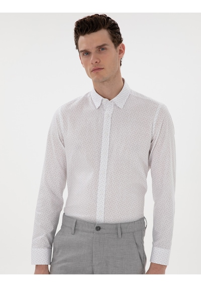 Pierre Cardin Erkek Gri Gömlek Desenli 50301557-vr024 Gri