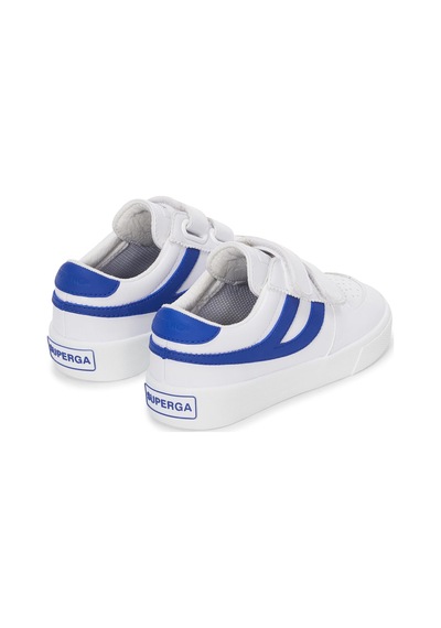 Superga 2846 Kids Seattle Straps Vegan Faux Leather Çocuk Unisex Beyaz-mavi Bileksiz Sneaker Beyaz-mavi-317