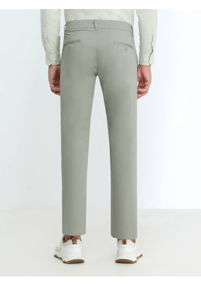 Kip Açık Haki Düz Dokuma Slim Fit Casual Pamuk Karışımlı Pantolon 001