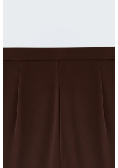 Sateen Bol Paça Pantolon - Kahve-137468