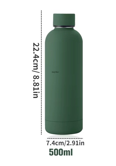 Exclusive 500 Ml Rubber Gövde Çay Termos Kupa Suluk Şişe Bardak Mug Yeşil