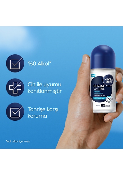 Nıvea Derma Control Defend Erkek Roll-on 50 Ml X 3 Adet