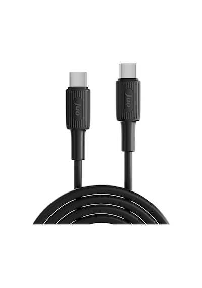 Juo JCBS61 60w Usb Type-c To Type-c Silikon Hızlı Şarj Ve Data Kablosu Siyah 1 Metre
