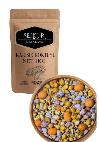 Selkur Tuzlu Fıstık - Soslu Mısır - Cips Fıstık - Kıtır Leblebi Karışık Kuruyemiş Çerez 1 KG