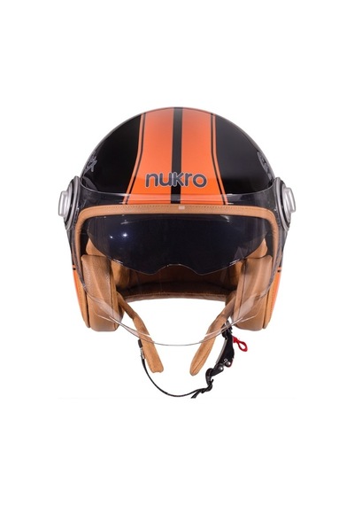 Nukro B-108 Super Sport  Yazlık Motosiklet Kaskı Siyah Turuncu