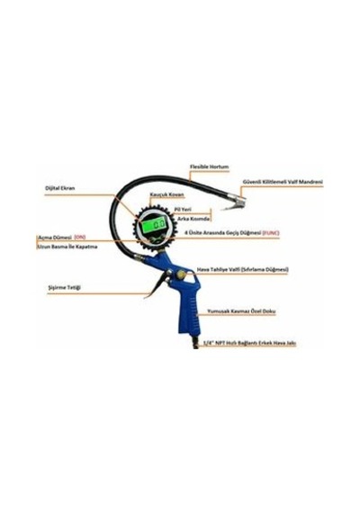Dijital Lastik Şişirme Tg-3b Cap69518 Calıfornıa Profesyonel