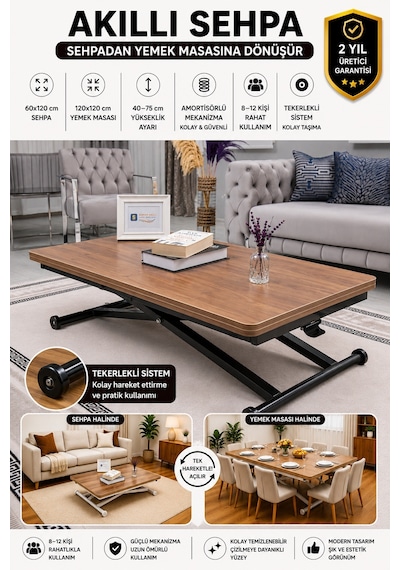 Home Üst Tabla Mdf Ceviz Oval Köşe Alt Ayak Siyah