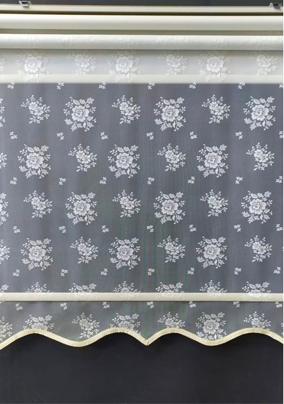 Kırık Beyaz Rengi Yeni Sezon Gül Desenli Çift Mekanizmalı Zebra Ve Tül Stor Perde Kırık Beyaz - 222586707 Kırık Beyaz