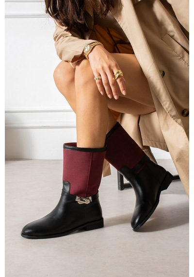 Dabab Shoes Frost Kadın Bordo Cilt Ve Deri Tozu Garnili Metal Toka Detaylı Sıcak Astarlı Kaymaz Taban 3 Cm Topuklu Orta Konç Çizme Dabab Shoes Frost Kadın Bordo Cilt Ve Deri Tozu Garnili Metal Toka Detaylı Sıcak Astarlı Kaymaz Taban 3 Cm Topuklu Orta Konç Çizme