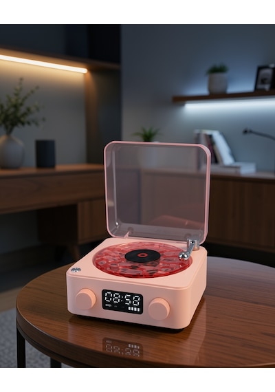 Gece Lambası Su Dalgası Efektli Bluetooth Hoparlör 3-ü-1
