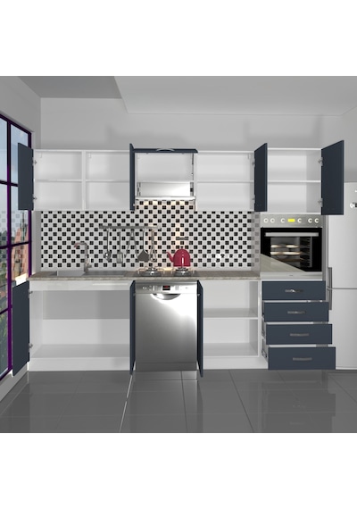 Decoraktiv Elite 280q Ankastre Boy Dolaplı Mdf Hazır Mutfak Dolabı - Tezgah Dahil - Antrasit Decoraktiv Elite 280q Ankastre Boy Dolaplı Mdf Hazır Mutfak Dolabı - Tezgah Dahil - Antrasit