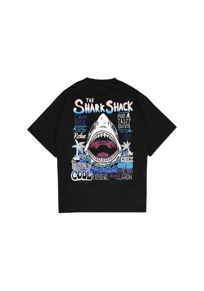 Startmore Adrift Sharkshack Siyah Oversize Unisex T-shirt Siyah