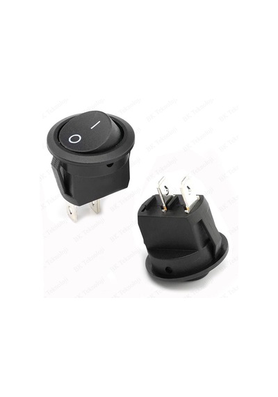 20mm Yuvarlak 2 Pin On/off Işıksız Power Anahtar 2 Adet