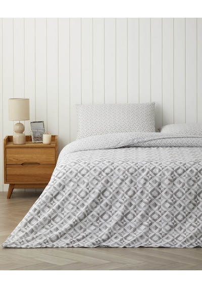 Symetra Kolay Ütülenir Çift Kişilik Çarşaflı Nevresim Takımı 200x220 Cm Gri