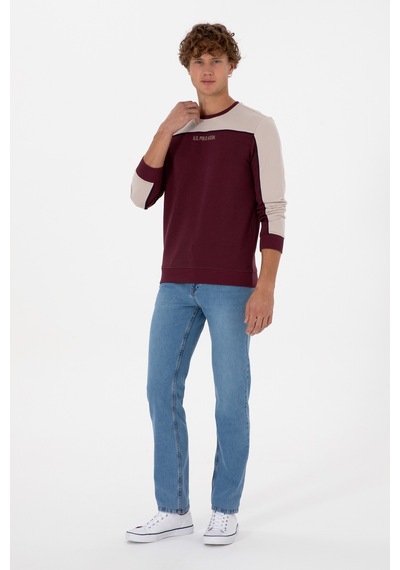U.S. Polo Assn. Erkek Regular Fit Bisiklet Yaka Bordo Sweatshirt 50315507-VR177