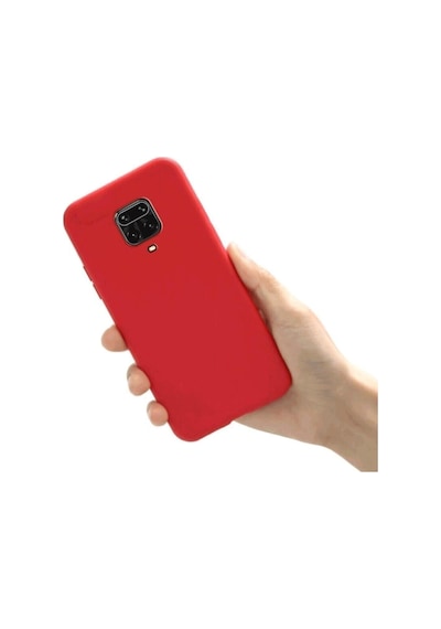 Xiaomi Redmi Note 9 Pro Max Kılıf Kamera Korumalı Silikon Rubber Arka Kapak Kırmızı