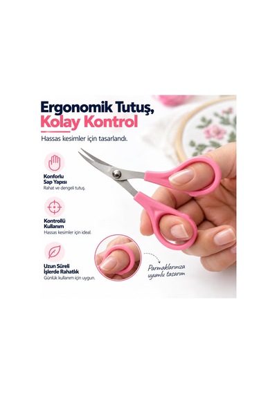 Nakış Makası 10 Cm, Kıvrık Uçlu Nakış, Dikiş Ve İplik Makası