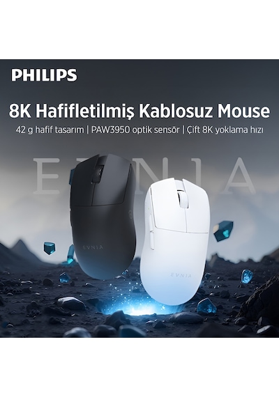 Philips EVNIA Serisi SPK9718 Kablosuz Bluetooth Dual Mod 36000 DPI 6 Tuşlu Optik Oyuncu Mouse