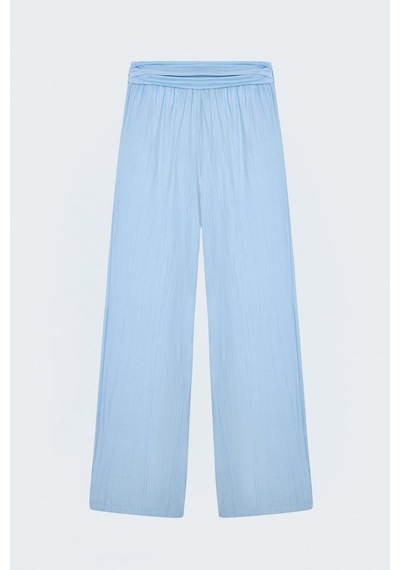 Sateen Kuşaklı Pantolon - Bebe Mavi-137698