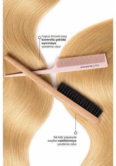 Vepa Sleek Bun Set, Profesyonel Topuz Fırçası, Krepe Tarak Diğer