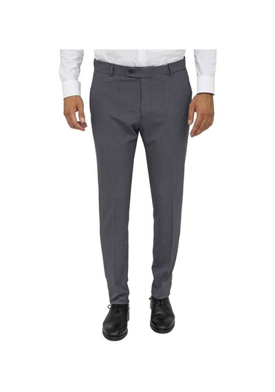 Desenli Slim Fit Koyu Gri Erkek Pantolon - Wessi Siyah