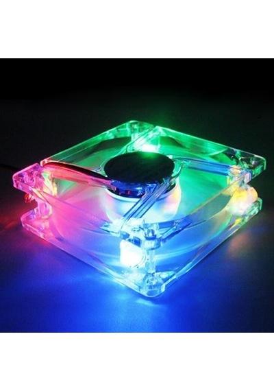 8025 Şeffaf 8cm Led Işıklı Pc Bilgisayar Kasası Soğutucu İçin Şasi Soğutma Fanı