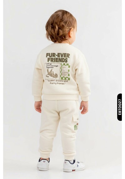 Xo Kids Erkek Çocuk 2li Kombin Takmı 1-4 Yaş Set0451 Krem