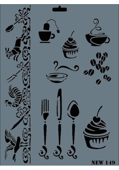 Rich New Seri N-149 Stencil 35X25 Cm