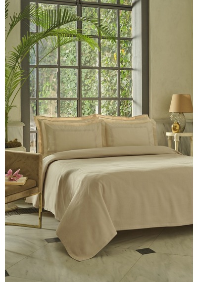 Karaca Home Shanse Nish Set Çift Kişilik Pike Takımı Bej Bej
