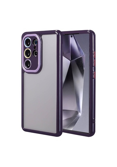 Zore Samsung Galaxy Uyumlu S24 Ultra Kılıf Kamera Korumalı Renkli Kenar Ve Çerçeve Tasarımlı Nvth Vitamin Kapak-derin Mo Derin Mor