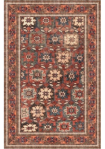 Çam Halı Siesta Vintage 32-540 Etnik Eskitme Desenli Dokuma Tabanlı Yıkanabilir Şönil Salon Ve Oda Halısı Multi 6