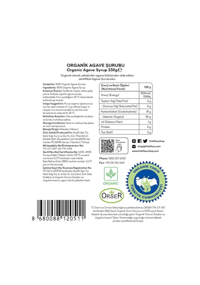 TheLifeCo Doğal Şeker Alternatifleri Paketi (Hindistan Cevizi Şekeri - Agave Şurubu 330 G)