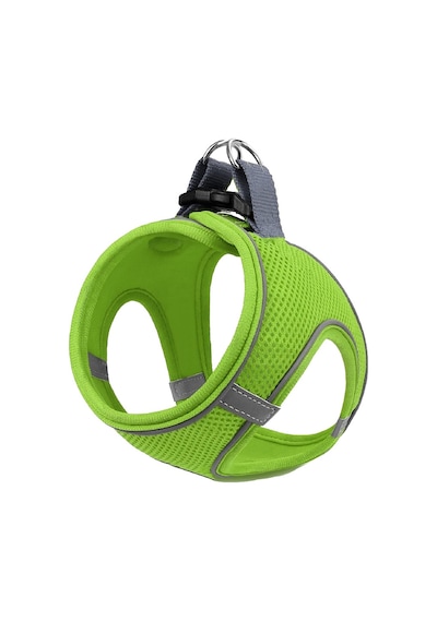 Mita Air Mesh Kedi Köpek Göğüs Tasması Çift Reflektörlü, Terletmeyen Neon Yeşil