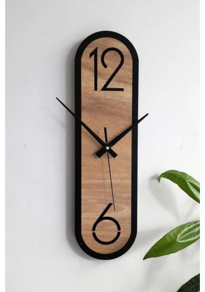 Dekoratif Ahşap Dikey Duvar Saati Modern Minimalist Sessiz Mekanizmalı Salon Ofis 18x50cm