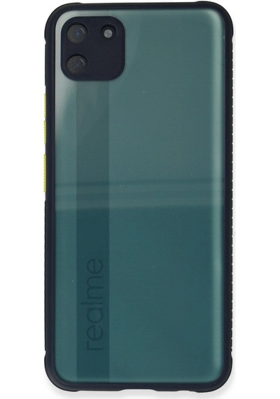 Realme C11 Kılıf Miami Şeffaf Silikon - Lacivert -