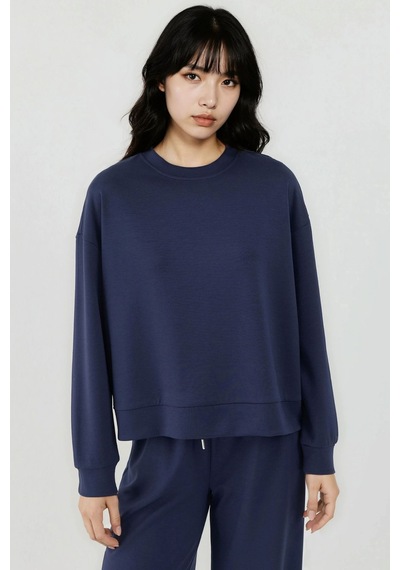 Hiccup Modal Dokunuşlu Basic Sweatshirt Lacivert