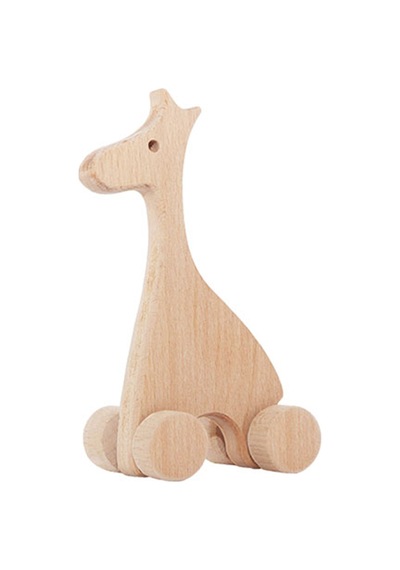 Cwwtoys Meraklı Zürafa Boyasız Ahşap Hayvan Figürü, Masif Kayın, 18 Ay+