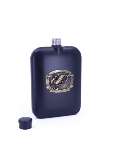 Akrep Kabartma Amblem Paslanmaz Çelik Cep Matarası - Hip Flask 7 Oz