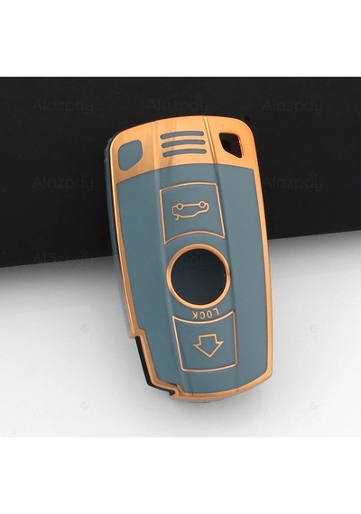 Bmw E60 E61 E70 E81 E87 E90 E91 E92 X1 X5 X3 1 3 5 6 Z4 M3 M5 Gold Kenar Tpu Anahtar Kılıfı Mavi