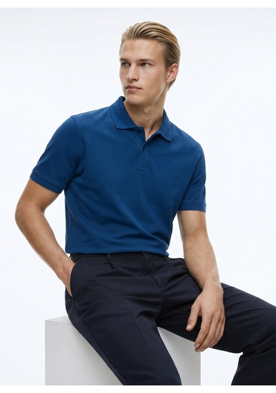 Dockers Mavi Erkek Regular Fit %100 Pamuk Polo T-shirt D261002