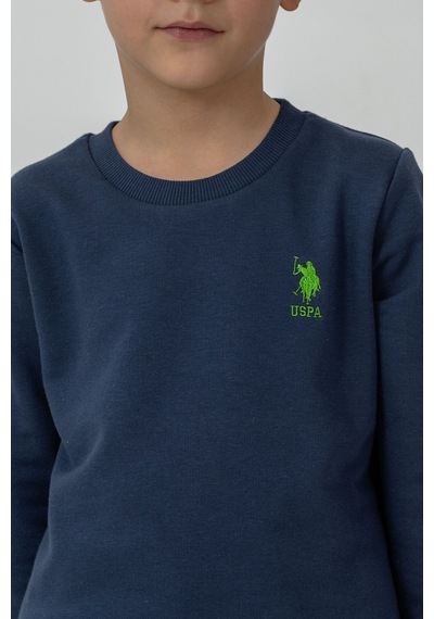 U.S. Polo Assn. Erkek Çocuk Baskılı Mavi Uzun Kol Eşofman Takımı Us2606-c-v4 Us2606-c-v4