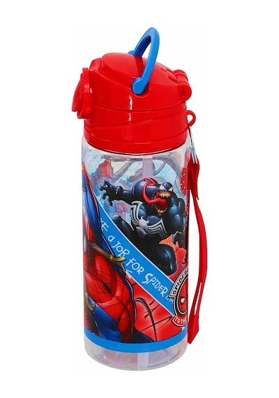 Spiderman Lisanslı Pipetli Plastik Matara 500 Ml Kırmızı Otto-42532